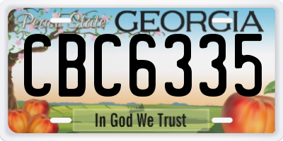 GA license plate CBC6335