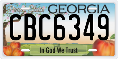 GA license plate CBC6349