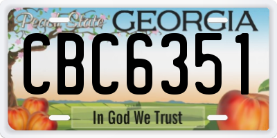 GA license plate CBC6351