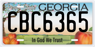 GA license plate CBC6365