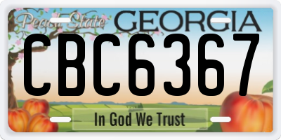 GA license plate CBC6367