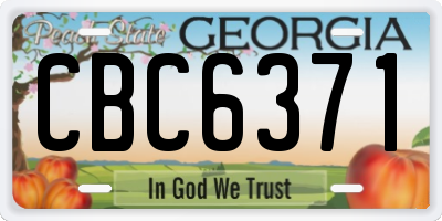 GA license plate CBC6371