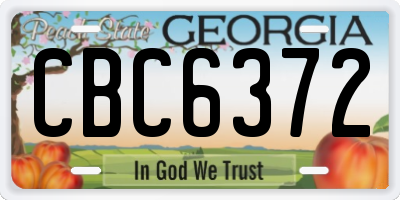 GA license plate CBC6372
