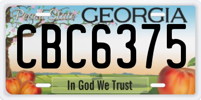 GA license plate CBC6375