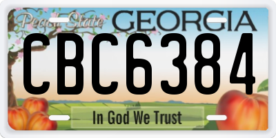 GA license plate CBC6384
