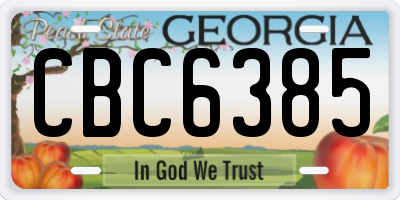 GA license plate CBC6385