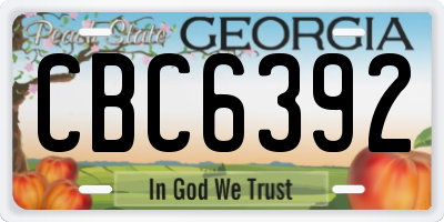 GA license plate CBC6392