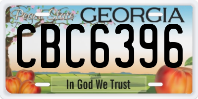 GA license plate CBC6396