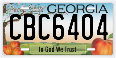 GA license plate CBC6404