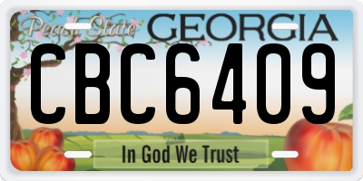 GA license plate CBC6409