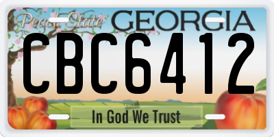 GA license plate CBC6412