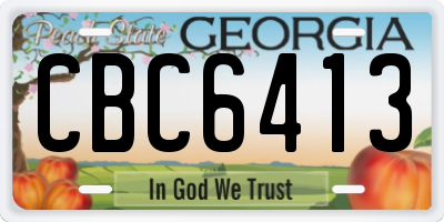 GA license plate CBC6413