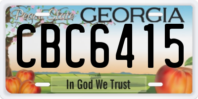 GA license plate CBC6415