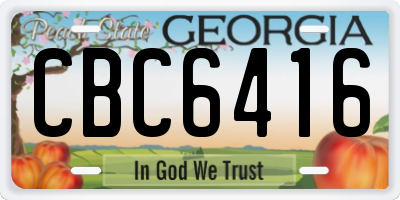 GA license plate CBC6416