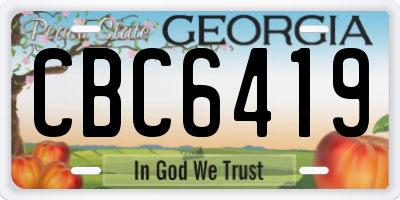 GA license plate CBC6419