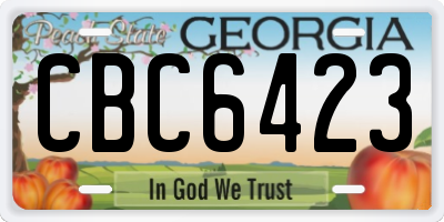 GA license plate CBC6423