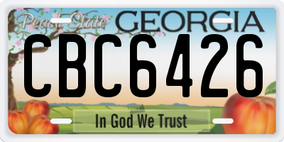 GA license plate CBC6426