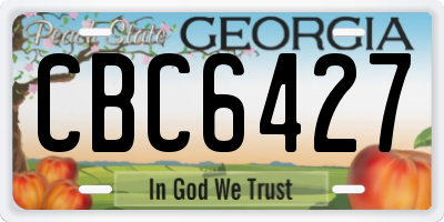 GA license plate CBC6427