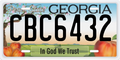 GA license plate CBC6432