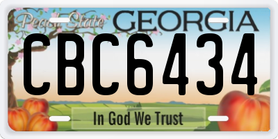 GA license plate CBC6434