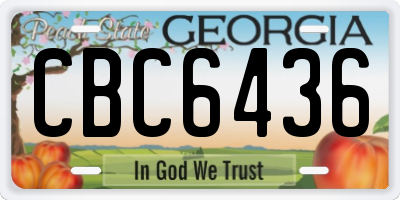 GA license plate CBC6436