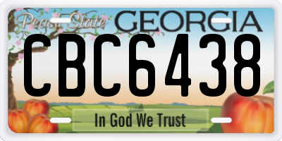 GA license plate CBC6438