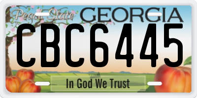 GA license plate CBC6445