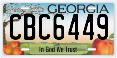 GA license plate CBC6449