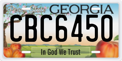 GA license plate CBC6450