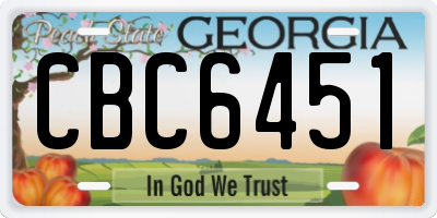 GA license plate CBC6451