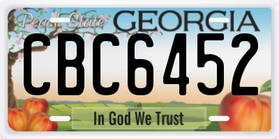 GA license plate CBC6452