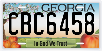 GA license plate CBC6458
