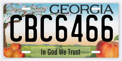 GA license plate CBC6466