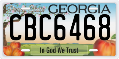 GA license plate CBC6468
