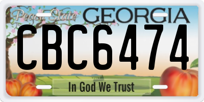 GA license plate CBC6474