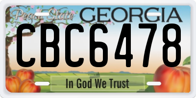 GA license plate CBC6478