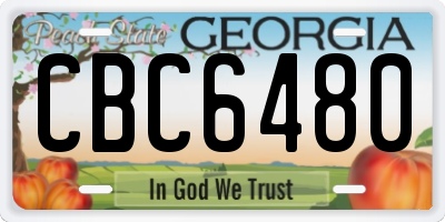 GA license plate CBC6480