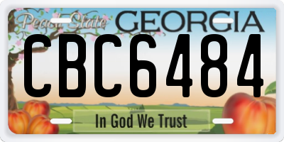 GA license plate CBC6484