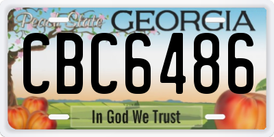 GA license plate CBC6486