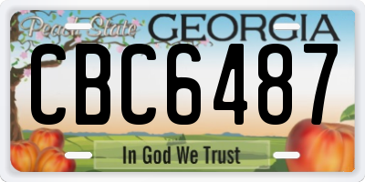 GA license plate CBC6487