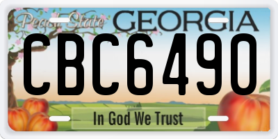 GA license plate CBC6490