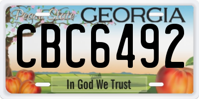 GA license plate CBC6492