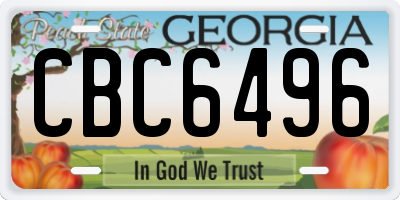 GA license plate CBC6496