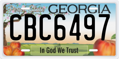 GA license plate CBC6497
