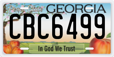 GA license plate CBC6499