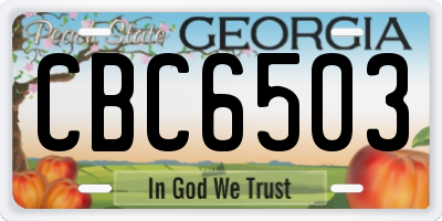 GA license plate CBC6503