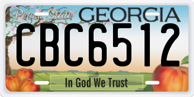 GA license plate CBC6512