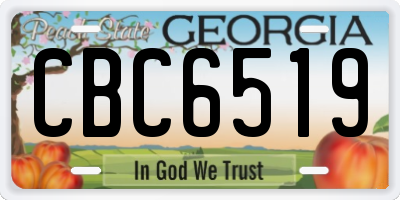 GA license plate CBC6519