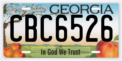 GA license plate CBC6526