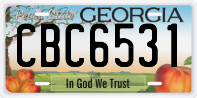 GA license plate CBC6531